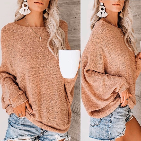 NWT Women’s Oversized Off Shoulder Knit Top - Picture 5 of 6